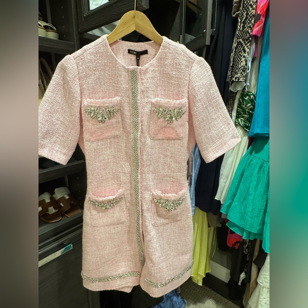 Maje Ipop Tweed Playsuit (bodysuit)/Size 34 - Picture 14 of 15